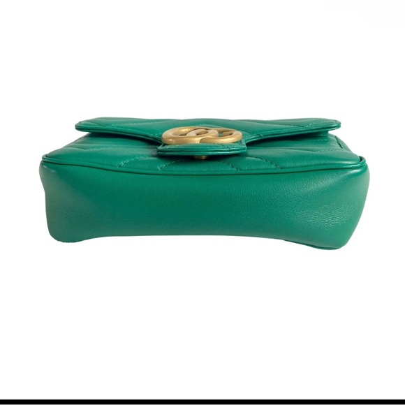 Gucci mini Marmont Green Leather Crossbody Bag - Picture 6 of 10